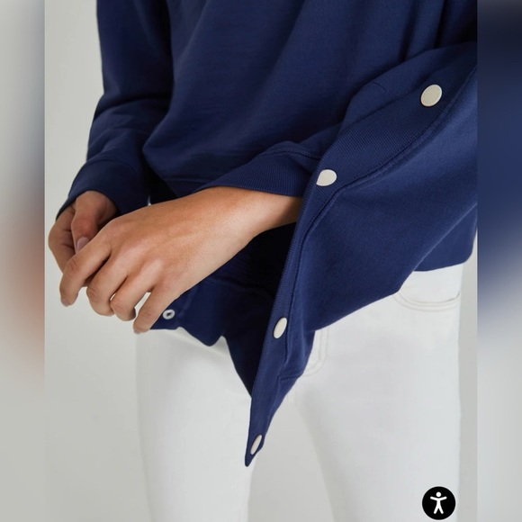 ADRIANO GOLDSCHMIED Cyra Sweatshirt
SNAP BUTTON SWEATSHIRT Bright Indigo $178 S - Picture 4 of 6